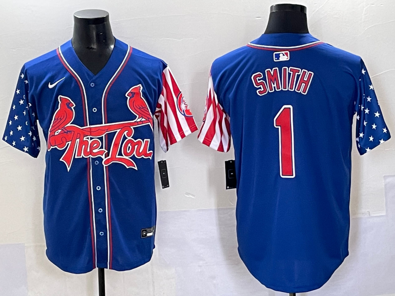 Men St.Louis Cardinals #1 Smith blue 2025 Nike Game MLB Jersey->st.louis cardinals->MLB Jersey